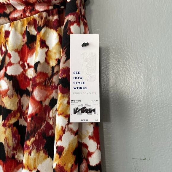 Apt 9 Size Medium Dark Floral Artsy Asymmetrical Knit Skirt Earthy Whimsigoth - Picture 6 of 10